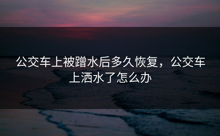 公交车上被蹭水后多久恢复，公交车上洒水了怎么办